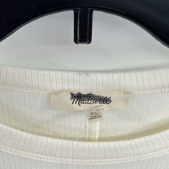 Madewell Women's Modal Ribbed Longsleeve Crewneck - Ivory - XL - NWT - Picture 2 of 5